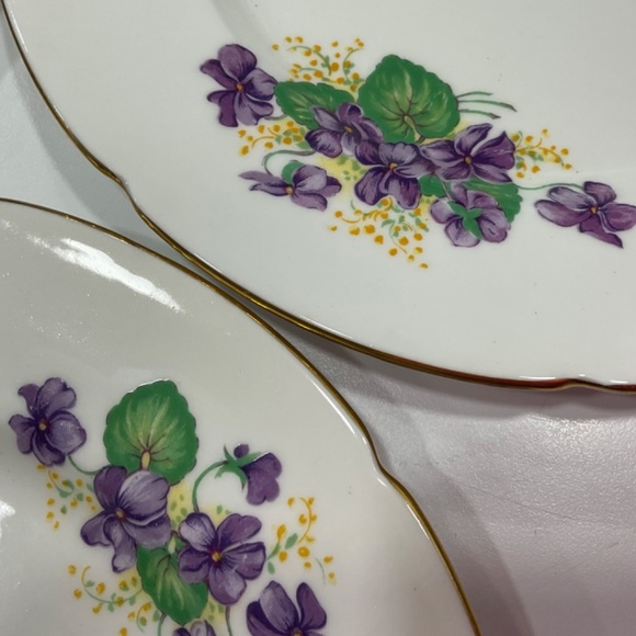 Purple violet bone china -Set of 5 - Picture 3 of 4
